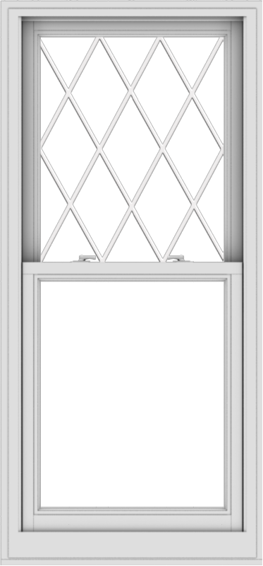 WDMA 28x60 (27.5 x 59.5 inch)  Aluminum Single Double Hung Window with Diamond Grids