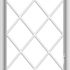 WDMA 28x60 (27.5 x 59.5 inch) White Vinyl uPVC Push out Casement Window without Grids with Diamond Grills