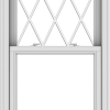 WDMA 28x66 (27.5 x 65.5 inch)  Aluminum Single Double Hung Window with Diamond Grids