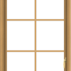 WDMA 28x66 (27.5 x 65.5 inch) Pine Wood Light Grey Aluminum Push out Casement Window with Colonial Grids