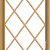 WDMA 28x66 (27.5 x 65.5 inch) Pine Wood Light Grey Aluminum Push out Casement Window without Grids with Diamond Grills
