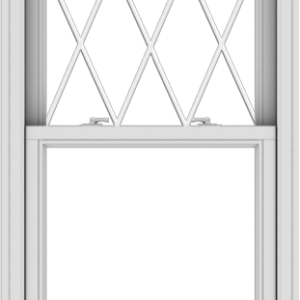 WDMA 28x72 (27.5 x 71.5 inch)  Aluminum Single Double Hung Window with Diamond Grids