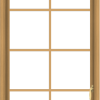 WDMA 28x72 (27.5 x 71.5 inch) Pine Wood Light Grey Aluminum Push out Casement Window with Colonial Grids
