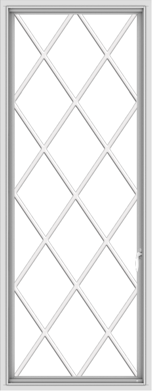 WDMA 28x72 (27.5 x 71.5 inch) White Vinyl uPVC Push out Casement Window without Grids with Diamond Grills