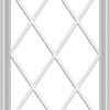 WDMA 28x72 (27.5 x 71.5 inch) White Vinyl uPVC Crank out Casement Window without Grids with Diamond Grills