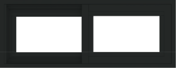 WDMA 30x12 (29.5 x 11.5 inch) Vinyl uPVC Black Slide Window without Grids Exterior