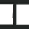 WDMA 30x18 (29.5 x 17.5 inch) Vinyl uPVC Black Slide Window without Grids Interior