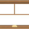 WDMA 30x20 (29.5 x 19.5 inch) Oak Wood Dark Brown Bronze Aluminum Crank out Awning Window with Fractional Grilles