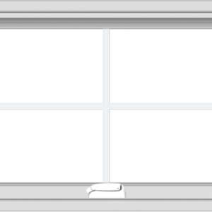 WDMA 30x20 (29.5 x 19.5 inch) White Vinyl uPVC Crank out Awning Window with Colonial Grids Interior