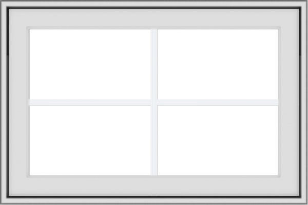 WDMA 30x20 (29.5 x 19.5 inch) White Vinyl uPVC Crank out Awning Window with Colonial Grids Exterior