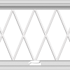 WDMA 30x20 (29.5 x 19.5 inch) White Vinyl uPVC Crank out Awning Window without Grids with Diamond Grills