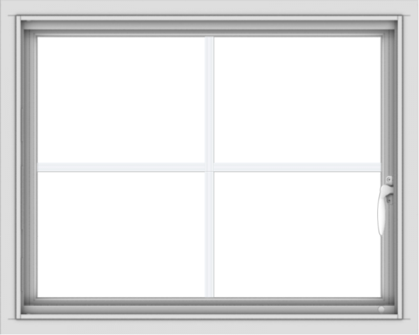 WDMA 30x24 (29.5 x 23.5 inch) Vinyl uPVC White Push out Casement Window with Colonial Grids