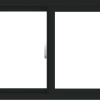 WDMA 30x24 (29.5 x 23.5 inch) Vinyl uPVC Black Slide Window without Grids Interior