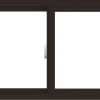 WDMA 30x24 (29.5 x 23.5 inch) Vinyl uPVC Dark Brown Slide Window without Grids Interior