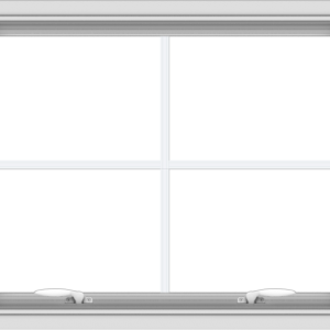 WDMA 30x24 (29.5 x 23.5 inch) White uPVC Vinyl Push out Awning Window with Colonial Grids Interior
