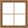 WDMA 30x30 (29.5 x 29.5 inch) Oak Wood Green Aluminum Push out Awning Window with Colonial Grids Interior