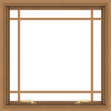 WDMA 30x30 (29.5 x 29.5 inch) Oak Wood Green Aluminum Push out Awning Window with Prairie Grilles