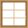 WDMA 30x30 (29.5 x 29.5 inch) Pine Wood Light Grey Aluminum Push out Casement Window with Colonial Grids