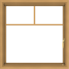 WDMA 30x30 (29.5 x 29.5 inch) Pine Wood Light Grey Aluminum Push out Casement Window with Fractional Grilles