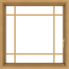 WDMA 30x30 (29.5 x 29.5 inch) Pine Wood Light Grey Aluminum Push out Casement Window with Prairie Grilles