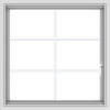 WDMA 30x30 (29.5 x 29.5 inch) Vinyl uPVC White Push out Casement Window with Colonial Grids