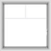 WDMA 30x30 (29.5 x 29.5 inch) Vinyl uPVC White Push out Casement Window with Fractional Grilles