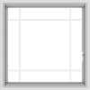 WDMA 30x30 (29.5 x 29.5 inch) Vinyl uPVC White Push out Casement Window with Prairie Grilles