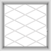 WDMA 30x30 (29.5 x 29.5 inch) Vinyl uPVC White Push out Casement Window  with Diamond Grills
