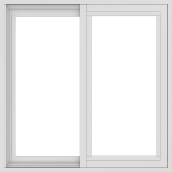 WDMA 30x30 (29.5 x 29.5 inch) Vinyl uPVC White Slide Window without Grids Exterior