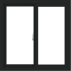 WDMA 30x30 (29.5 x 29.5 inch) Vinyl uPVC Black Slide Window without Grids Interior