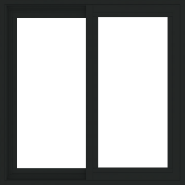 WDMA 30x30 (29.5 x 29.5 inch) Vinyl uPVC Black Slide Window without Grids Exterior