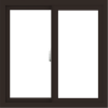 WDMA 30x30 (29.5 x 29.5 inch) Vinyl uPVC Dark Brown Slide Window without Grids Interior