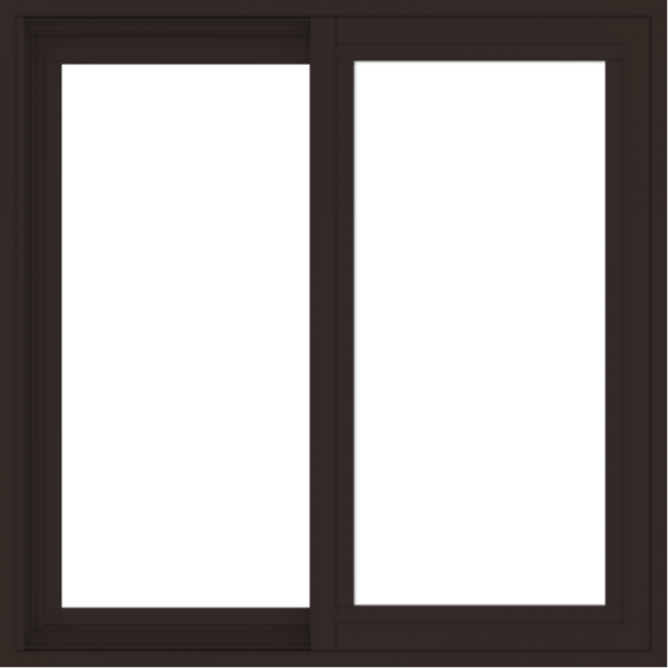 WDMA 30x30 (29.5 x 29.5 inch) Vinyl uPVC Dark Brown Slide Window without Grids Exterior