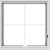 WDMA 30x30 (29.5 x 29.5 inch) White Vinyl uPVC Crank out Awning Window with Colonial Grids Interior