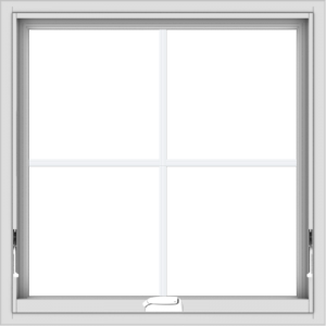 WDMA 30x30 (29.5 x 29.5 inch) White Vinyl uPVC Crank out Awning Window with Colonial Grids Interior