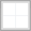 WDMA 30x30 (29.5 x 29.5 inch) White Vinyl uPVC Crank out Awning Window with Colonial Grids Exterior