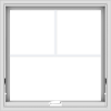 WDMA 30x30 (29.5 x 29.5 inch) White Vinyl uPVC Crank out Awning Window with Fractional Grilles