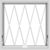 WDMA 30x30 (29.5 x 29.5 inch) White Vinyl uPVC Crank out Awning Window without Grids with Diamond Grills