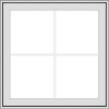 WDMA 30x30 (29.5 x 29.5 inch) White uPVC Vinyl Push out Awning Window with Colonial Grids Exterior