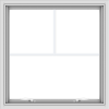 WDMA 30x30 (29.5 x 29.5 inch) White uPVC Vinyl Push out Awning Window with Fractional Grilles
