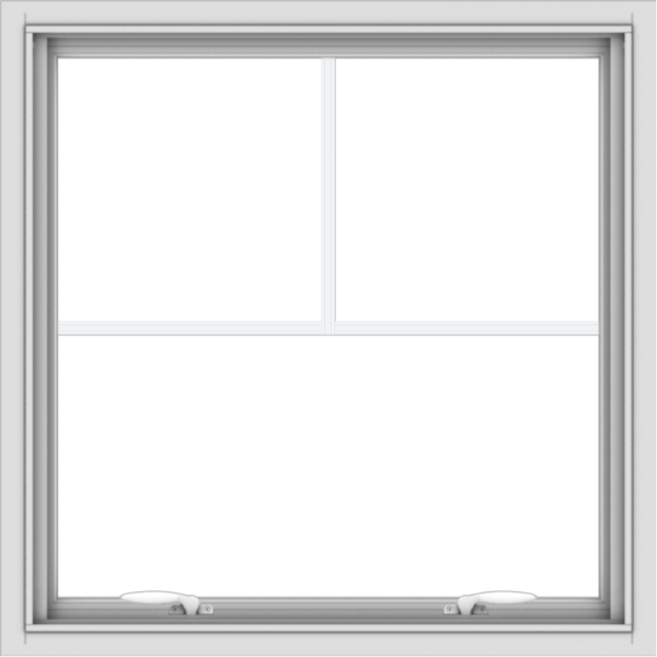 WDMA 30x30 (29.5 x 29.5 inch) White uPVC Vinyl Push out Awning Window with Fractional Grilles