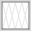 WDMA 30x30 (29.5 x 29.5 inch) White uPVC Vinyl Push out Awning Window without Grids with Diamond Grills