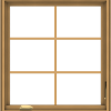 WDMA 30x32 (29.5 x 31.5 inch) Pine Wood Dark Grey Aluminum Crank out Casement Window with Colonial Grids