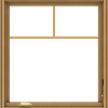 WDMA 30x32 (29.5 x 31.5 inch) Pine Wood Dark Grey Aluminum Crank out Casement Window with Fractional Grilles