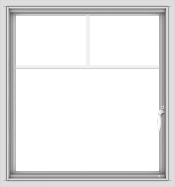 WDMA 30x32 (29.5 x 31.5 inch) Vinyl uPVC White Push out Casement Window with Fractional Grilles