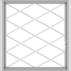 WDMA 30x32 (29.5 x 31.5 inch) Vinyl uPVC White Push out Casement Window  with Diamond Grills