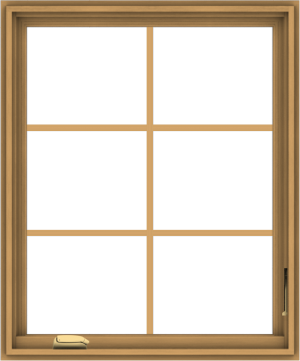 WDMA 30x36 (29.5 x 35.5 inch) Pine Wood Dark Grey Aluminum Crank out Casement Window with Colonial Grids