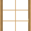 WDMA 30x36 (29.5 x 35.5 inch) Pine Wood Light Grey Aluminum Push out Casement Window with Colonial Grids