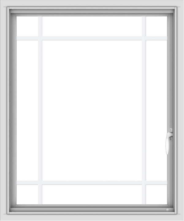 WDMA 30x36 (29.5 x 35.5 inch) Vinyl uPVC White Push out Casement Window with Prairie Grilles