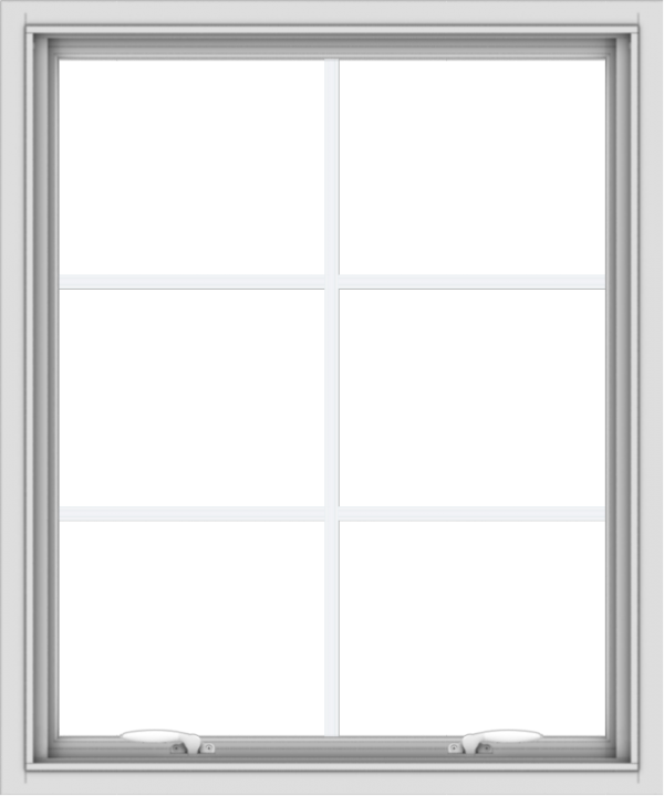 WDMA 30x36 (29.5 x 35.5 inch) White uPVC Vinyl Push out Awning Window with Colonial Grids Interior